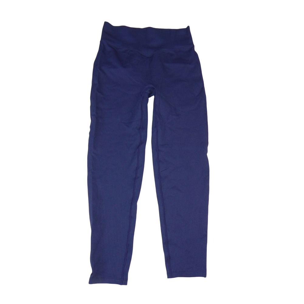 Pink Active Victorias Secret Navy Blue Ribbed High Rise Leggings XL 4111